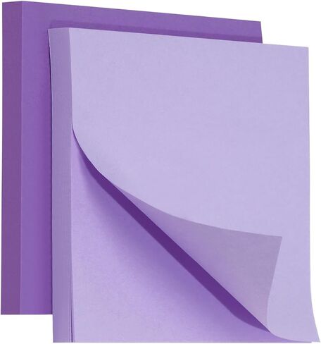 Mini Skater 2 Pack Kraft Paper Sticky Notes 3inch Square Self-Stick Blank Book Tabs Paper Markers Sticky Notes Pad 100 Sheets Index Sticker for Home Office Remark Planner (Purple & Light Purple) in Saudi Arabia