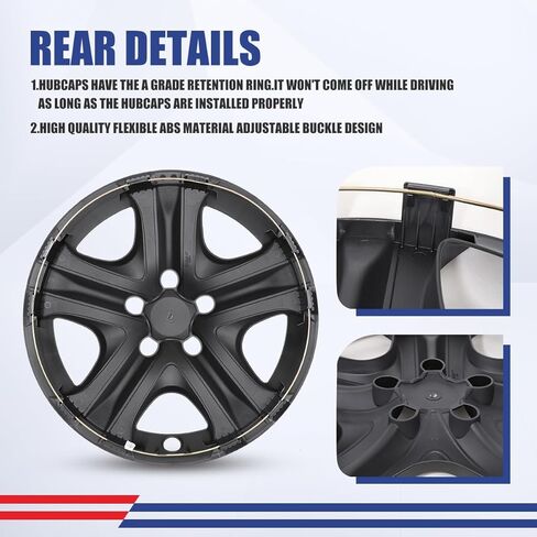 ROXX 4-Pack 17 Inches Wheel Rim Cover Hubcaps,fits for 2013-2018 Toyota RAV4，Redesign Fashion Style Replacement Hubcaps,Car Truck SUV Hub Accessories，Chrome Polish Black in Saudi Arabia
