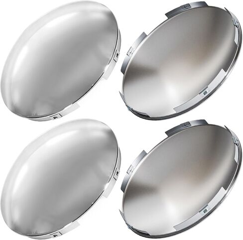 4 Pack Chrome Truck Hub Caps 8 Inch Baby Moon Style Rear Axle Covers Compatible with Peterbilt Freightliner Semi Trucks in Saudi Arabia