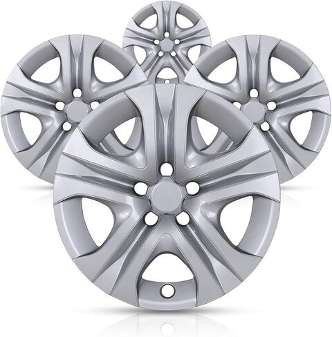 ROXX 4-Pack 17 Inches Wheel Rim Cover Hubcaps,fits for 2013-2018 Toyota RAV4，Redesign Fashion Style Replacement Hubcaps,Car Truck SUV Hub Accessories，Chrome Polish Black in Saudi Arabia