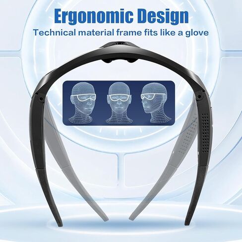 كاميرا فيديو رياضية وأكشن بدقة 4K 2160P FHD، نظارات شمسية للكاميرا مع عدسات مستقطبة للحماية من الأشعة فوق البنفسجية 400 + عدسة صفراء شفافة/مبهرة للرياضات الخارجية (تتضمن بطاقة TF سعة 64 جيجابايت) in Kuwait