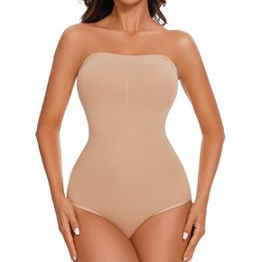 Strapless Shapewear Bodysuit - Tummy Control & Seamless Tank Top for Women, Nude, Large in Kuwait