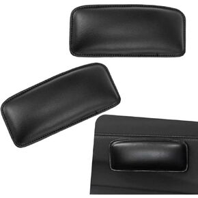 2PCS Car Armrest Cushion, Leather Car Door Armrest Pad for Knee Leg Elbow, Waterproof Soft Comfortable Auto Center Console Knee Leg Trim Cushions, Universal Cars Interior Accessories(Black) in Kuwait