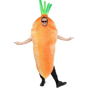 Carrot Costume Adult Vegetable Cosplay Funny Orange Outfit for Halloween Easter Party Men Women Unisex Plus Size in Kuwait