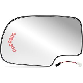 استبدال زجاج المرآة الجانبية للسائق BJSIA Fis 2003-2007 Chevy Silverado، Avalanche، Suburban، Tahoe، GMC Sierra، Yukon، Cadillac Escalade، مرآة رؤية جانبية خارجية مع إشارة الانعطاف in Kuwait