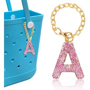 سلاسل المفاتيح ذات الحروف الماسية الساحرة لحقيبة بوج، وإكسسوارات حروف حجر الراين المتلألئة لحقيبة الجنوب ببساطة. in Kuwait