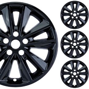 مجموعة جلد عجلة سوداء لامعة مقاس 17 بوصة مصنوعة لسيارة كيا سورينتو (2019-2020) | غطاء إطار من بلاستيك ABS المتين | يناسب مباشرة عجلة OEM in Kuwait