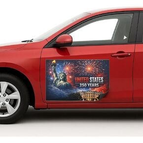 الذكرى السنوية الـ 250 لعلامة مغناطيس السيارة لاستقلال الولايات المتحدة الأمريكية من DC | ورقة مغناطيسية مرنة للسيارة مع دعم لاصق | ملصق مغناطيسي ممتص للصدمات مقاس 12 × 18 بوصة للمركبات والشاحنات الإعلانية | 2 جهاز كمبيوتر | صنع في الولايات المتحدة الأمري in Kuwait