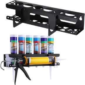 Hicarer Caulking Tube and Caulking Gun Holder Caulking Gun Storage Rack with Horizontally Base Sealant Organizer for Garage and Workspace Wall Mounted Tubes Rack Holds 6 Tubes and Caulking Nozzle in Kuwait