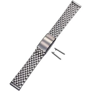 عام نهاية مسطحة 20 مللي متر حبات المحار من الأرز خمر نمط سوار الفولاذ المقاوم للصدأ حزام مع شريط الربيع الإفراج السريع in Kuwait