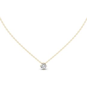 قلادة سوليتير دائرية الشكل مرصعة بألماس مختبري للنساء من الذهب عيار 14 قيراط، فضي (0.50-2 قيراط، لون F-G، نقاء VS1-VS2) in Kuwait