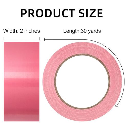 ROSEUP 2 Pack Duct Tape Heavy Duty,7.5 Mil Thickness,2 Inches x 30 Yards,Flexible,No Residue,Waterproof and Tear by Hand,Multi-Use for Indoor & Outdoor, Pink in Kuwait