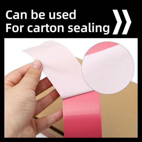 ROSEUP 2 Pack Duct Tape Heavy Duty,7.5 Mil Thickness,2 Inches x 30 Yards,Flexible,No Residue,Waterproof and Tear by Hand,Multi-Use for Indoor & Outdoor, Pink in Kuwait