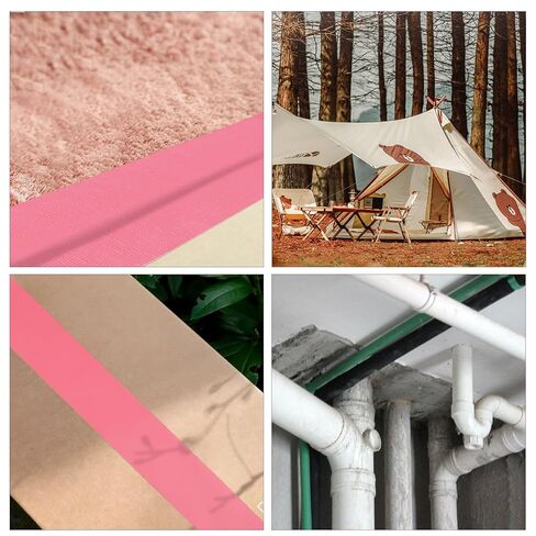 ROSEUP 2 Pack Duct Tape Heavy Duty,7.5 Mil Thickness,2 Inches x 30 Yards,Flexible,No Residue,Waterproof and Tear by Hand,Multi-Use for Indoor & Outdoor, Pink in Kuwait