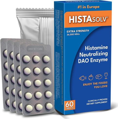 HISTAsolv Histamine Neutralizing Diamine Oxidase (DAO) Enzyme, Extra Strength 36,000 HDUs, Dietary Supplement for Histamine Breakdown, Lactose & Gluten Free DAO Supplement, Pack of 10 in Saudi Arabia