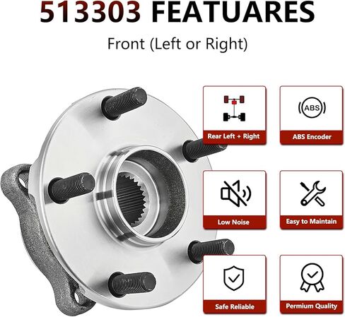 JLEO 513303 (زوج) محمل العجلات الأمامية ومجموعة المحور لـ 2009-2014 Subaru Forester، 2008-2014 Subaru Impreza، 2013-2014 Subaru WRX/XV Crosstrek in Saudi Arabia