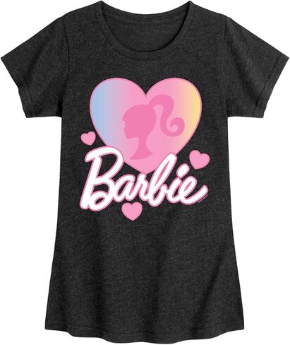 تي شيرت باربي للفتيات الشبابية بشعار Love Heart Wordmark ذو أكمام قصيرة وذو ملمس كلاسيكي وذو ملمس ناعم in Saudi Arabia