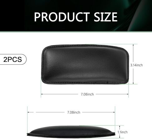 قطعتان من وسادة مسند ذراع السيارة، وسادة مسند ذراع جلدية لباب السيارة لمرفق الركبة والساق، مقاومة للماء وناعمة ومريحة لوحدة التحكم المركزية في الركبة، ملحقات داخلية عالمية للسيارات (أسود) in Kuwait