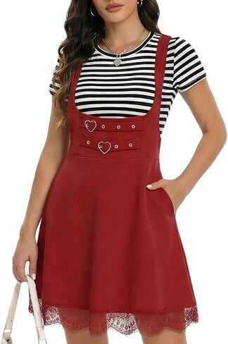 YOINS Overalls Dress for Women Adjustable Straps Pinafore Dress Casual Mini Cute A-Line Suspender Skirt in Saudi Arabia