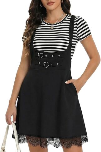 YOINS Overalls Dress for Women Adjustable Straps Pinafore Dress Casual Mini Cute A-Line Suspender Skirt in Saudi Arabia