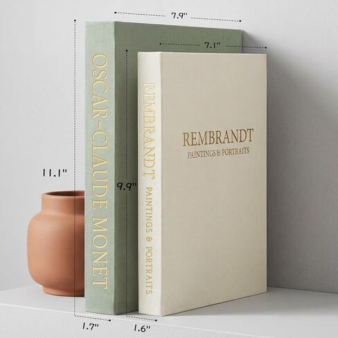 Decorative Books 3pcs, Set of 2 Linen Fake Books and 1 Bead Garland for Bookshelf Coffee Table Decor, Book Storage Boxes for Mantle Home Decor Living Room, Modern Neutral Aesthetic Decoration in Saudi Arabia