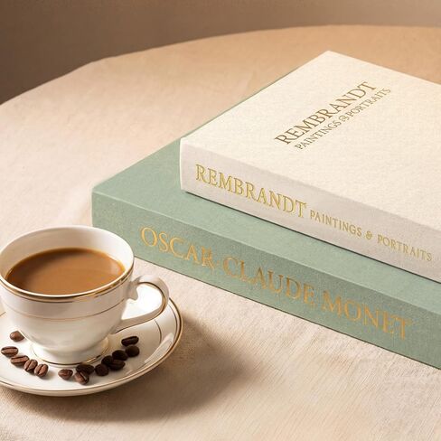 Decorative Books 3pcs, Set of 2 Linen Fake Books and 1 Bead Garland for Bookshelf Coffee Table Decor, Book Storage Boxes for Mantle Home Decor Living Room, Modern Neutral Aesthetic Decoration in Saudi Arabia