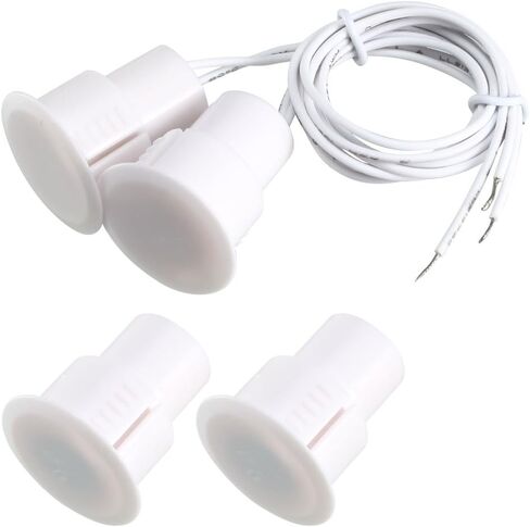 uxcell N.C. Recessed Wired Security Window Door Contact Sensor Alarm Magnetic Reed Switch White RC-36 in Saudi Arabia