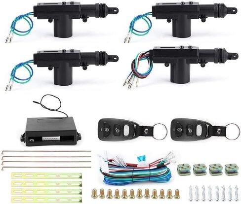 Car Central Locking, 433.92MHz ABS + Metal Car Central Door Lock Locking Kit Universal 4-Door Vehicle Keyless Entry System in Kuwait