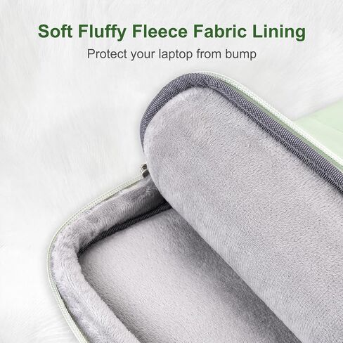 حقيبة كمبيوتر محمول واقية 360 من MOSISO للنساء، حقيبة كتف منتفخة وخفيفة الوزن مع حجرة كمبيوتر محمول وحزام عربة، حقيبة كمبيوتر مستطيلة مبطنة 15.6 بوصة مع مقبض وجيب أمامي، أخضر in Kuwait