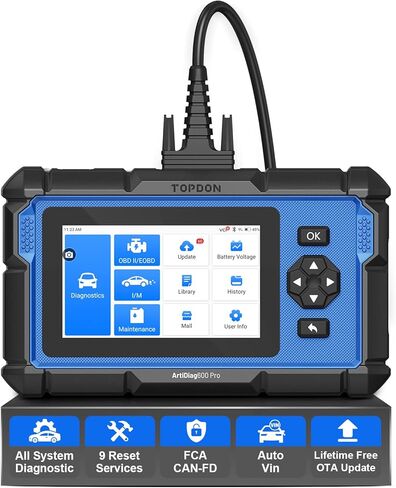 أداة تشخيص الماسح الضوئي ArtiDiag600 Pro Obd2 - أداة فحص السيارات TOPDON مع أنظمة كاملة، قارئ رمز السيارة مع 9 خدمات إعادة تعيين للأعمال اليدوية والمهنية، تحديث مجاني مدى الحياة in Saudi Arabia