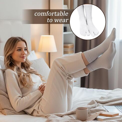 4 Pairs Flip Flop Socks, Tabi Socks Women Men Black Tabi Socks, Split Toe Cotton Tabi Socks Comfortable Casual Wear, Black White Gray in Saudi Arabia