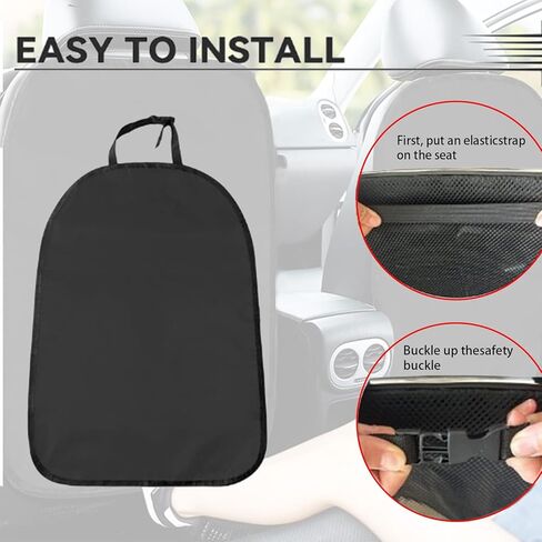Car Seat Protector for Kids, Car Seat Cover Back Protector Durable Waterproof Back Seat Protector for Toddlers Child, Universal Fit Back of Seat Protector for SUV Sedan Trucks (2 Pack Black) in Saudi Arabia