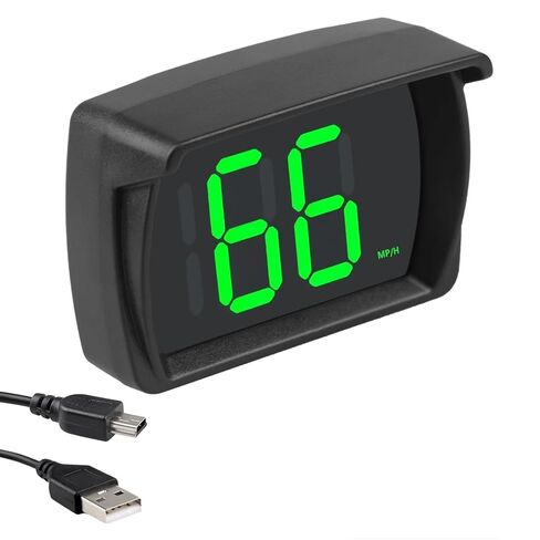 عداد السرعة الرقمي GPS للسيارة ميلا في الساعة، شاشة عرض رأسية مع خط LED كبير للسيارات HUD GPS عداد السرعة ميلا في الساعة، عداد السرعة GPS للسيارات والشاحنات والقوارب وسيارات الدفع الرباعي والدراجات النارية جميع المركبات كابل USB التوصيل والتشغيل in Kuwait