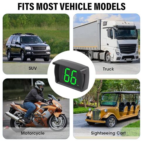 عداد السرعة الرقمي GPS للسيارة ميلا في الساعة، شاشة عرض رأسية مع خط LED كبير للسيارات HUD GPS عداد السرعة ميلا في الساعة، عداد السرعة GPS للسيارات والشاحنات والقوارب وسيارات الدفع الرباعي والدراجات النارية جميع المركبات كابل USB التوصيل والتشغيل in Kuwait