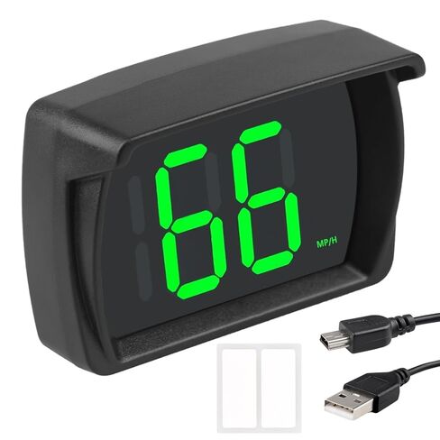 عداد السرعة الرقمي GPS للسيارة ميلا في الساعة، شاشة عرض رأسية مع خط LED كبير للسيارات HUD GPS عداد السرعة ميلا في الساعة، عداد السرعة GPS للسيارات والشاحنات والقوارب وسيارات الدفع الرباعي والدراجات النارية جميع المركبات كابل USB التوصيل والتشغيل in Kuwait