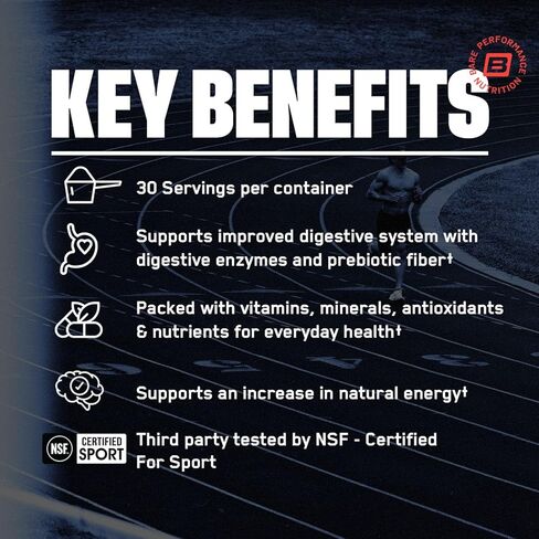 تغذية بيرفورمانس، مسحوق بي بي إن سترونج ريدز سوبر فود، إنزيمات هضمية، مضادات الأكسدة، طاقة طبيعية محسنة، 30 وجبة، أكاي in Kuwait