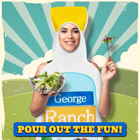 Zadin Ranch Costume, Food Dressing 2025 Halloween Costumes, Silly Weird Condiment,Stanley Cup, Pepper Costume, Dumb Vegetable Costumes in Kuwait