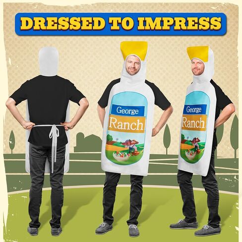 Zadin Ranch Costume, Food Dressing 2025 Halloween Costumes, Silly Weird Condiment,Stanley Cup, Pepper Costume, Dumb Vegetable Costumes in Kuwait