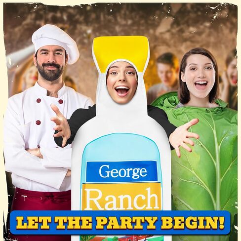 Zadin Ranch Costume, Food Dressing 2025 Halloween Costumes, Silly Weird Condiment,Stanley Cup, Pepper Costume, Dumb Vegetable Costumes in Kuwait
