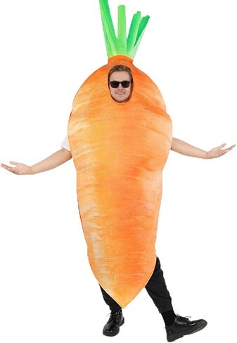 الجزرة زي الكبار الخضار تأثيري الزي البرتقالي مضحك لعيد الهالوين حفلة عيد الفصح الرجال النساء للجنسين حجم كبير in Kuwait