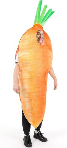 الجزرة زي الكبار الخضار تأثيري الزي البرتقالي مضحك لعيد الهالوين حفلة عيد الفصح الرجال النساء للجنسين حجم كبير in Kuwait