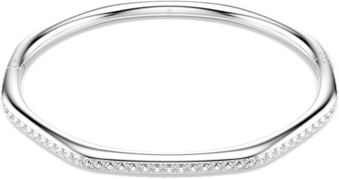 Swarovski Dextera bangle, Octagon shape, Round cut, White, Rhodium plated in Saudi Arabia