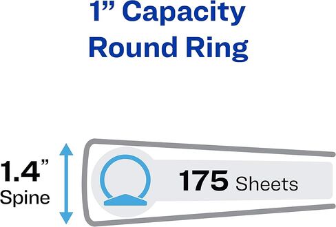 Avery Mini 3 Ring Binders, Holds 5.5" x 8.5" Paper, 1" Round Rings, 175-Sheet Capacity, 1.4 Inch Wide Spine, Label Holder, Black Binders, Great for Home, School, Office, and More (2-Pack of 13456) in Kuwait