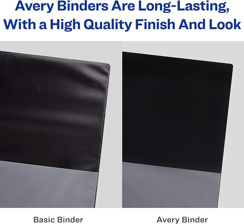 Avery Mini 3 Ring Binders, Holds 5.5" x 8.5" Paper, 1" Round Rings, 175-Sheet Capacity, 1.4 Inch Wide Spine, Label Holder, Black Binders, Great for Home, School, Office, and More (2-Pack of 13456) in Kuwait