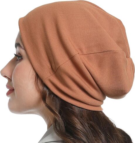 قبعة صغيرة مترهلة للنساء والرجال، قبعة صغيرة دافئة للشتاء منسوجة من القطن، مقاومة للرياح، خفيفة الوزن، قبعة جمجمة محبوكة بشكل مترهل in Kuwait