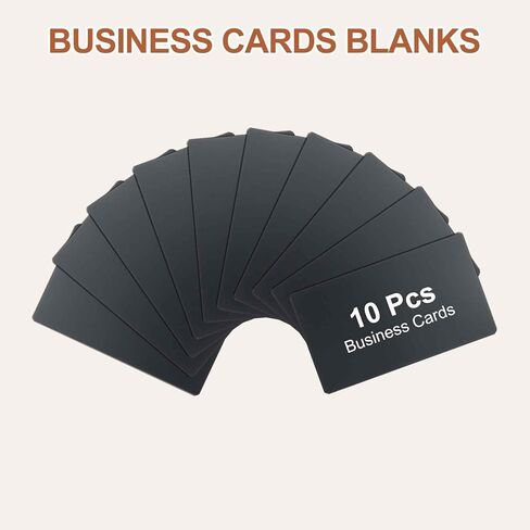 HARFINGTON 10pcs Metal Business Card 4.7" x 2.8" x 0.02" 304 Stainless Steel Mirror Titanium Laser Engrave Cards Custom Blank CNC Engrave Sheet for House Office DIY Gift Invitations, Black in Saudi Arabia