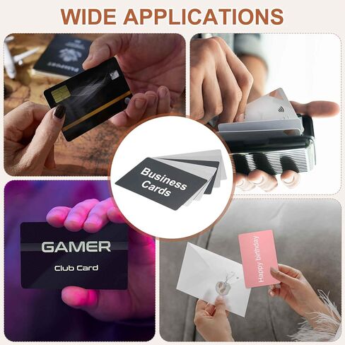 HARFINGTON 10pcs Metal Business Card 4.7" x 2.8" x 0.02" 304 Stainless Steel Mirror Titanium Laser Engrave Cards Custom Blank CNC Engrave Sheet for House Office DIY Gift Invitations, Black in Saudi Arabia