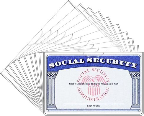 10 Pack Social Security Card Protector Sleeves, Ultra Clear & Durable 31Mil Waterproof SSN/New Medicare/Credit Card Holder, Soft ID/Debit/Credit/Business Card Holder in Saudi Arabia