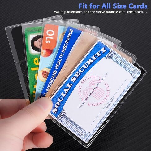 10 Pack Social Security Card Protector Sleeves, Ultra Clear & Durable 31Mil Waterproof SSN/New Medicare/Credit Card Holder, Soft ID/Debit/Credit/Business Card Holder in Saudi Arabia