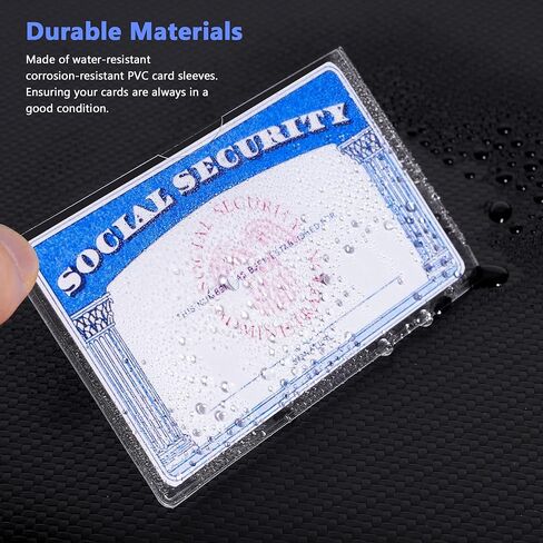 10 Pack Social Security Card Protector Sleeves, Ultra Clear & Durable 31Mil Waterproof SSN/New Medicare/Credit Card Holder, Soft ID/Debit/Credit/Business Card Holder in Saudi Arabia